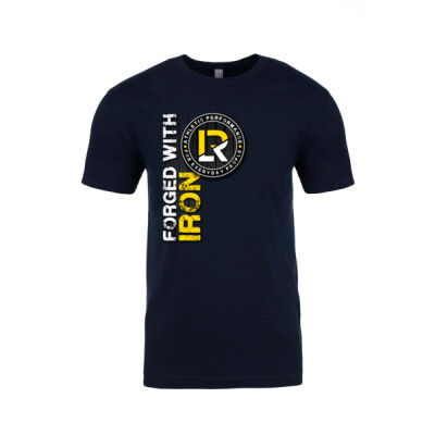 Mens Slim fit Forged with Iron Tee with logo in Yellow and Black Thumbnail