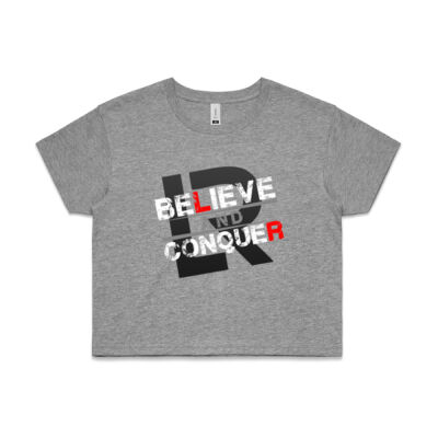 Ladies crop Tee Believe and Conquer Thumbnail
