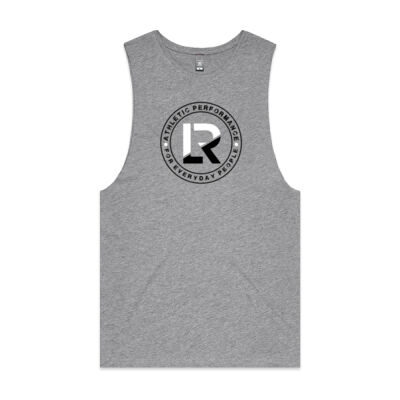 Mens Singlet White Black LR Thumbnail