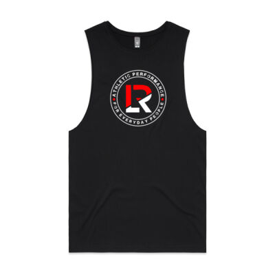 Mens Tank Red/White logo Never quit on back Thumbnail